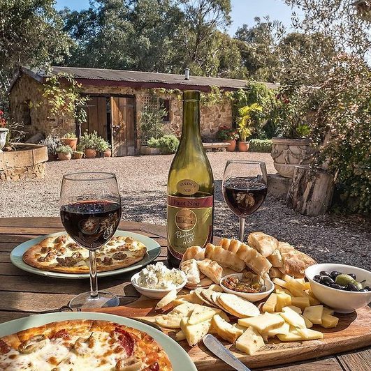Pizzas, cheese boards & wine via Panton Hill Winery, Victoria