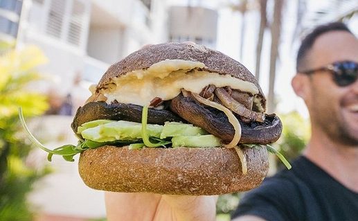 Vegan burgers via Raw Energy, Noosa