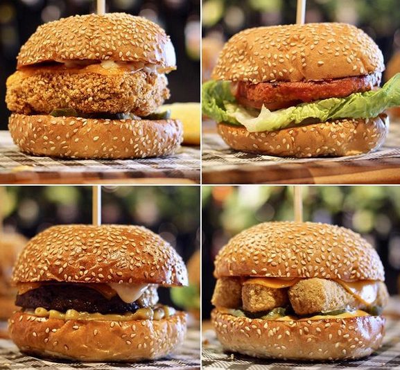 The vegan burger menu via Brewski