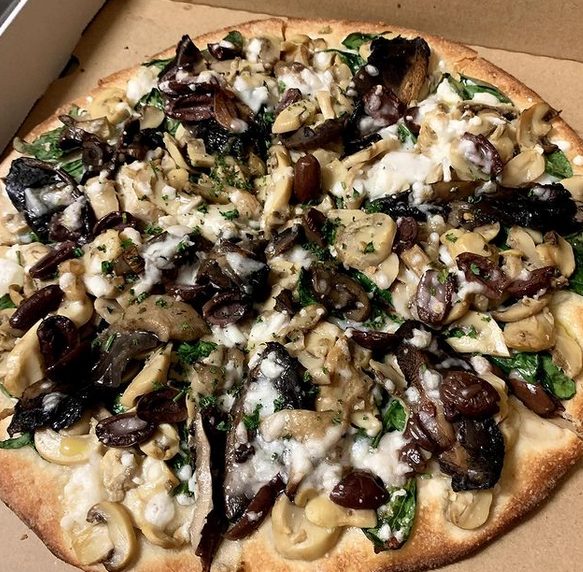 Vegan mushroom pizza via Stone & Brew, Brisbane