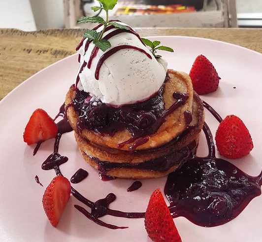 Vegan pancakes via Beartown Coffee House