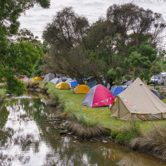 camping riverside cygnet folk festival 